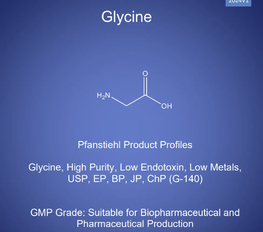 New Year's First Launch: Pfanstiehl Launches Highlighted Injectable-Grade Glycine (G-140)
